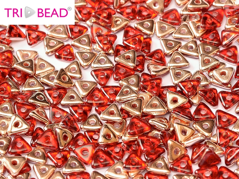 TRI-90090-27101 Red Capri Gold Tri-Beads 5 gram-0 TRI-90090-27101 Red Capri Gold Tri-Beads 5 gram-0