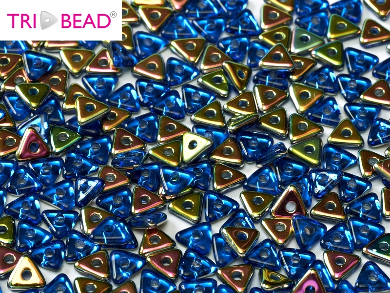TRI-30070-28101 Sapphire Vitrail Tri-Beads 5 gram-0