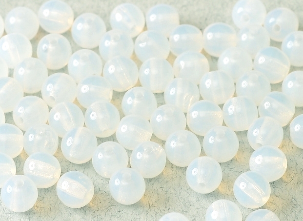 06-R-01000 White Opal round 6 mm. 50 Pc.-0
