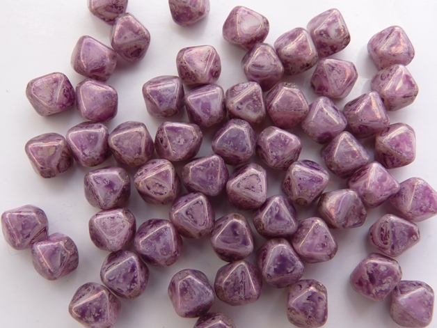 0080219 Pink Opal Lila marmer Lustered. 40 Pc.-0 0080219 Pink Opal Lila marmer Lustered. 40 Pc.-0