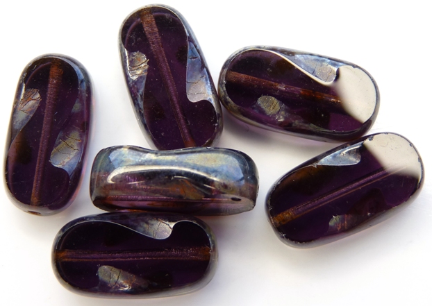 0080265 Amethyst Silver Travertin Table Cut 5 Pc.-0