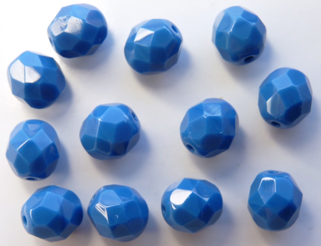 0090138 Opaque Blue facet 8 mm. 12 Pc.-0 0090138 Opaque Blue facet 8 mm. 12 Pc.-0