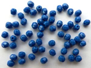 0090142 Opaque Blue facet 4 mm. 50 Pc.-0