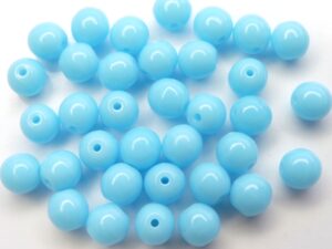 0090244 Opaque Light Blue Turquoise Round 6 mm. 35 Pc.-0