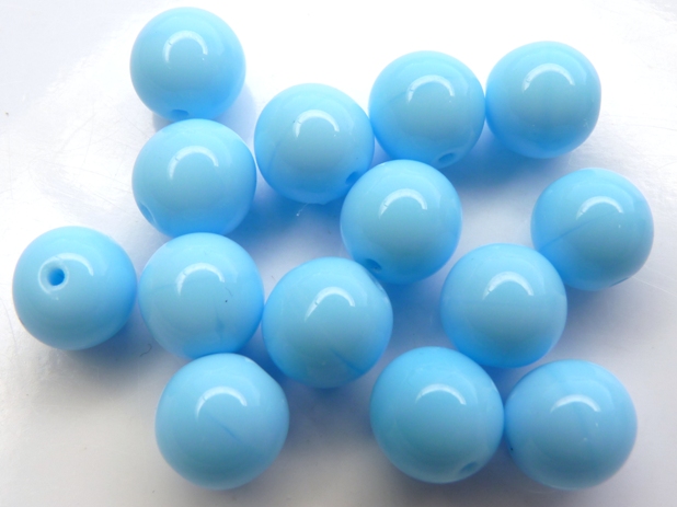 0090247 Opaque Light Blue Turquoise Round 10 mm. 14 Pc.-0 0090247 Opaque Light Blue Turquoise Round 10 mm. 14 Pc.-0