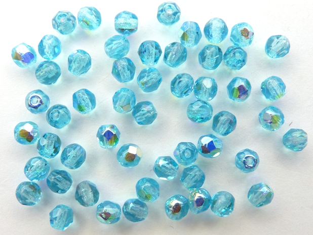 0090321 Aquamarine AB facet 4mm. 50 Pc.-0 0090321 Aquamarine AB facet 4mm. 50 Pc.-0