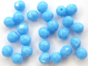 0090326 Opaque Blue Turquoise facet 6 mm. 25 Pc.-0