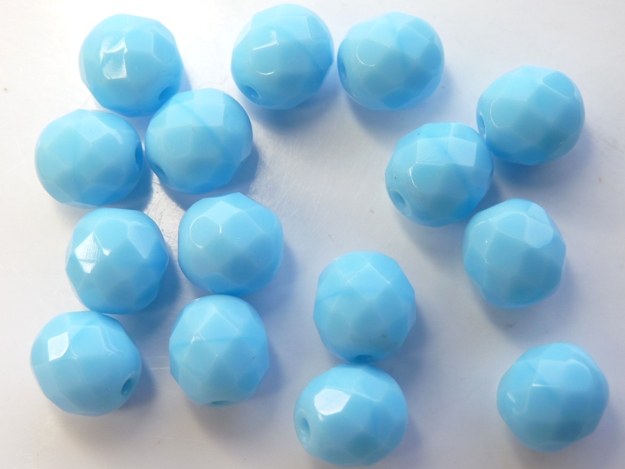 0090327 Opaque Blue Turquoise facet 8 mm. 15 Pc.-0 0090327 Opaque Blue Turquoise facet 8 mm. 15 Pc.-0