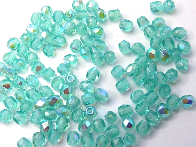 0090335 Teal AB facet 3 mm. 60 Pc.-0 0090335 Teal AB facet 3 mm. 60 Pc.-0