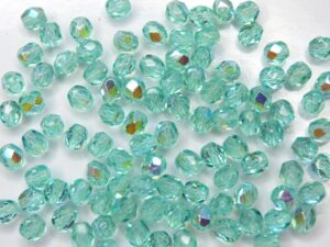 0090336 Teal AB, facet 4 mm. 50 Pc.-0