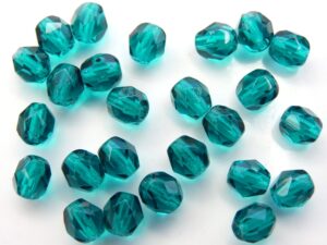 0090351 Teal Facet 6 mm. 25 Pc.-0