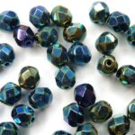 0100369 Jet Green Iris, facet 6 mm. 25 Pc.-0