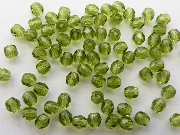 0100439 Olive Green facet 50 Pc.-0