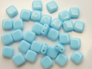 TH-63010 2Hole Square Opaque Turquoise 14 Pc.-0