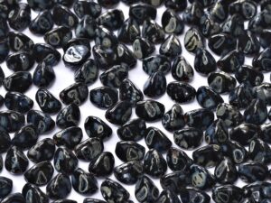 PI-23980-43400 Jet Silver Travertin Pinch Beads 10 gram-0