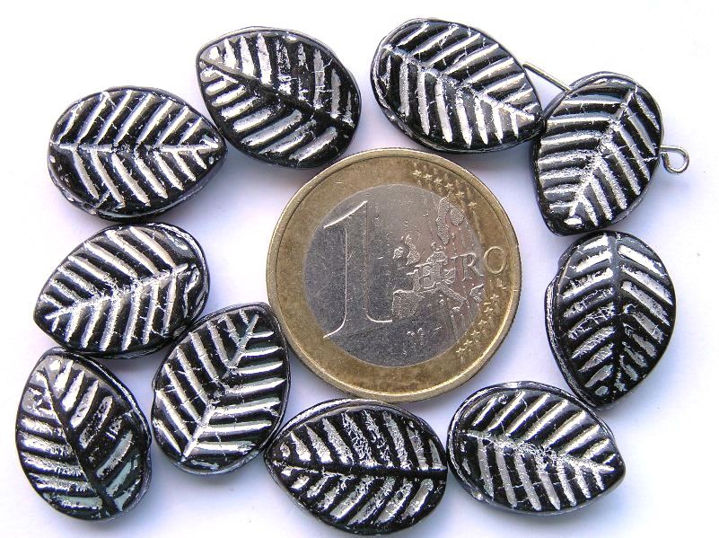 0010050 Zwart, Silver Bladvormig -0 0010050 Zwart, Silver Bladvormig -0