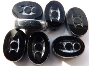 0010087 Jet Hematite Table Cut 4 Pc.-0