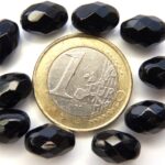 0010450 Jet Ovaal Facet geslepen 10 Pc.-0