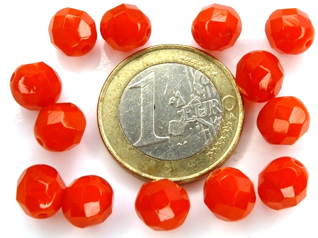 0050232 Opal/Transparent Red facet 10 Pc.-0 0050232 Opal/Transparent Red facet 10 Pc.-0