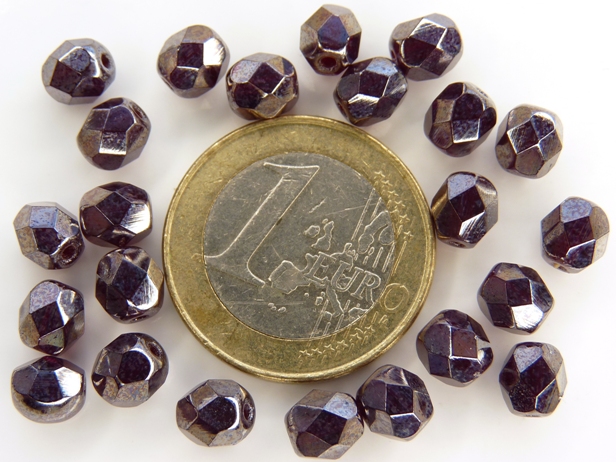 0050271 Garnet Red with Luster Facet 25 Pc.-0 0050271 Garnet Red with Luster Facet 25 Pc.-0