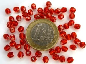 0050272Silver Lined Siam Red facet 50 Pc.-4986