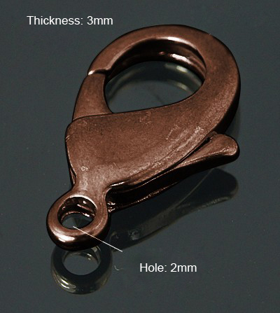 0160010 Karabijnslotje Red Copper 15mm. 5 Pc.-0 0160010 Karabijnslotje Red Copper 15mm. 5 Pc.-0