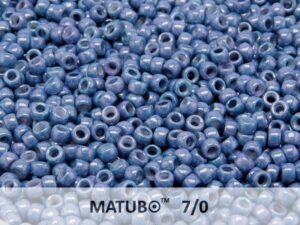MTB-07-03000-14464 Opaque White Blue Luster MATUBO™ Rocailles 7/0