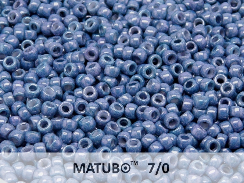 MTB-07-03000-14464 Opaque White Blue Luster MATUBO™ Rocailles 7/0 MTB-07-03000-14464 Opaque White Blue Luster MATUBO™ Rocailles 7/0