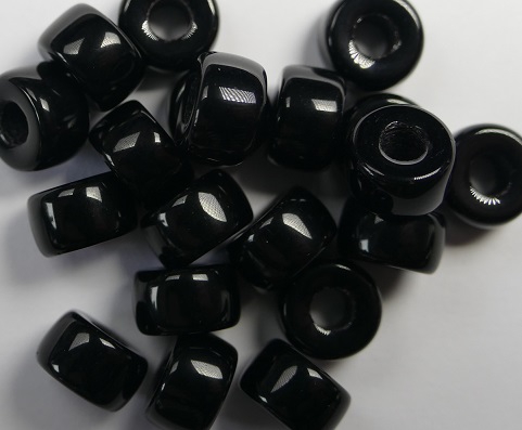 Zwarte Roller Bead 9x6 mm 0010026 Zwarte Roller Bead 25 Pc.-0