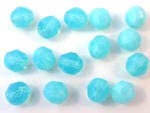 0090343 Milky Aquamarine facet 8 mm. 15 Pc.-0