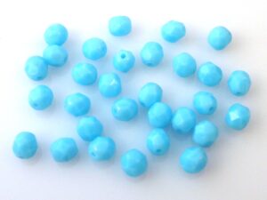 0090363 Opaque Light Blue Turquoise Facet 6 mm. 20 Pc.-0