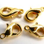0170002 Karabijn slotjes goudkleurig, eerste keus 12 mm. 4 Pc.-0