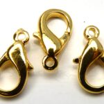 0170003 Karabijnslotjes goudkleur, eerste keus 15 mm. 3 Pc.-0