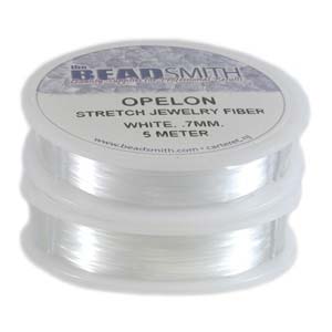 0.7 mm. Opelon Stretch White Jewelry Fiber 5 meter-0 0.7 mm. Opelon Stretch White Jewelry Fiber 5 meter-0