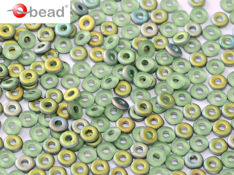 O-50510-28171 Peridot Vitrail Matted O bead ® 5 gram.-0 O-50510-28171 Peridot Vitrail Matted O bead ® 5 gram.-0