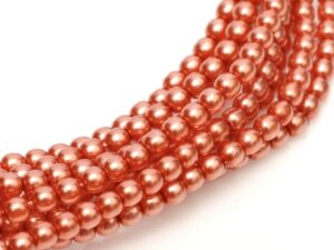 06-132-19001-24244 Shiny Salmon 6 mm Glass Pearl 100 Pc.-0