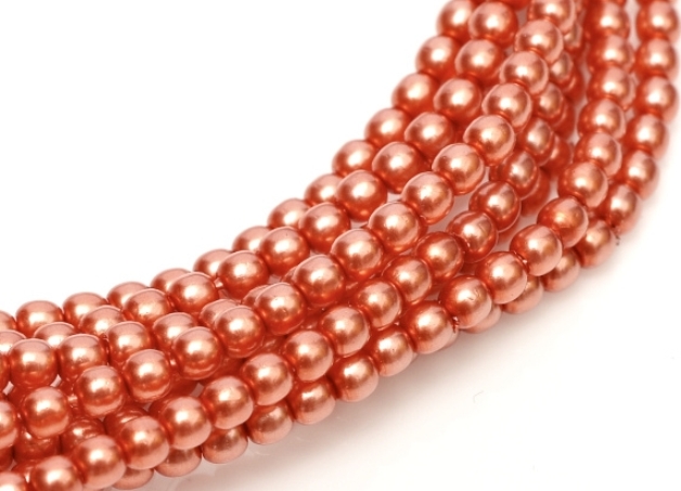 06-132-19001-24244 Shiny Salmon 6 mm Glass Pearl 100 Pc.-0 06-132-19001-24244 Shiny Salmon 6 mm Glass Pearl 100 Pc.-0