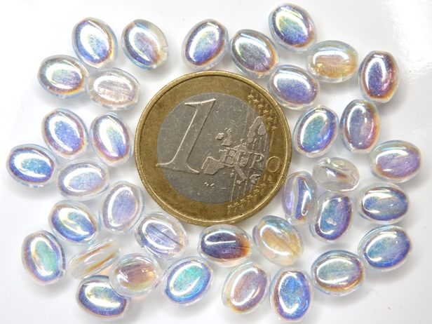 0150056 Crystal AB Oval pressed 35 Pc.-0