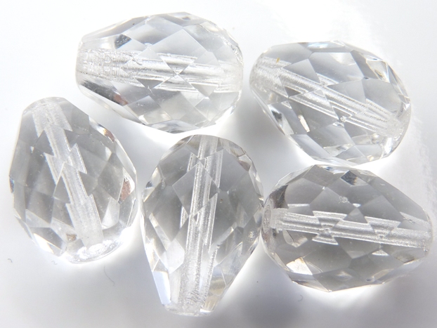 0150115 Crystal peervromig facet 16 x 12 mm. 4 Pc.-0