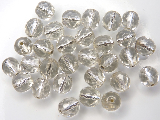 0150116 Silverlined Crystal facet 8 mm. 15 Pc.-0