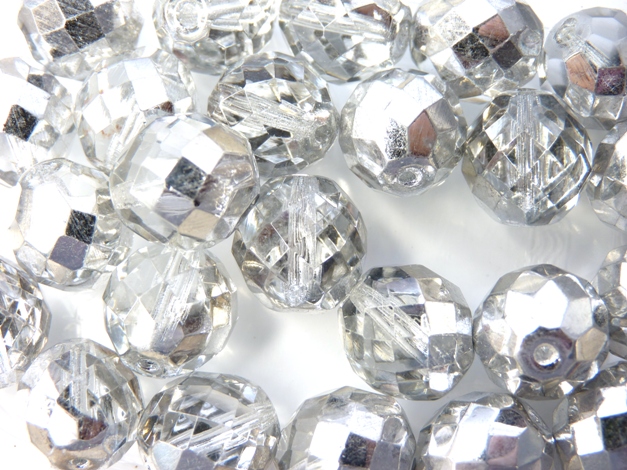 0150118 Crystal Half Silver Facet 16 mm. 3 Pc.-5326