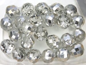 0150118 Crystal Half Silver Facet 16 mm. 3 Pc.-0