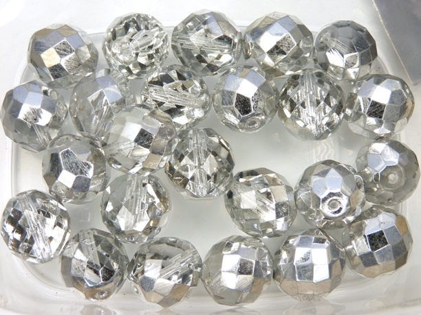 0150118 Crystal Half Silver Facet 16 mm. 3 Pc.-0 0150118 Crystal Half Silver Facet 16 mm. 3 Pc.-0
