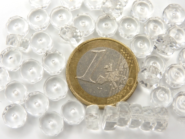 0150132 Crystal Flat Rondelle, Facet 8 x 4 mm. 25 Pc.-0 0150132 Crystal Flat Rondelle, Facet 8 x 4 mm. 25 Pc.-0