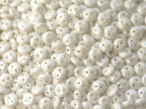 CML-02010-14400 CzechMate Lentils White Alabaster Shimmer 40 Pc.-0