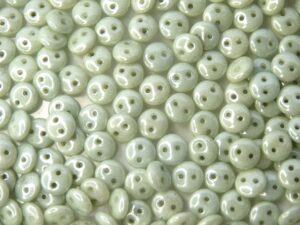 CML-02010-14457 CzechMate Lentils White Alabaster Green Luster 40 Pc.-0