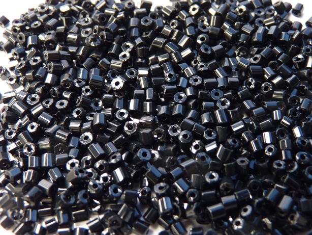2x8-0-23980 Jet Preciosa Two Cut Seed Beads 10 gram-0 2x8-0-23980 Jet Preciosa Two Cut Seed Beads 10 gram-0