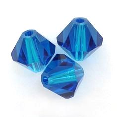 SW-03-BLU 5301 Capri Blue Swarovski Bicone 3 mm 40 Pc.-0