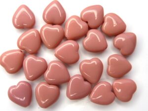 0070007 Opaque Pink Heart 7 Pc.-5630