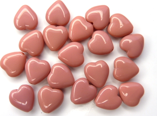 0070007 Opaque Pink Heart 7 Pc.-5630